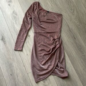 One-Shoulder Glitter Dress